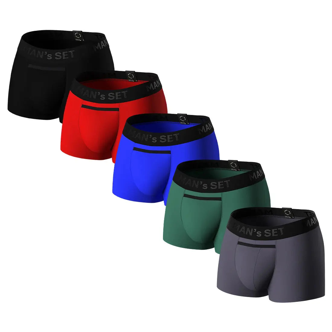 Men’s Trunks BreezeFlow with Micromodal Comfort in 5 Colors Pack, Flat Lay