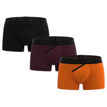 CoolCore Kids Trunks 2.2" 3-Pack, Black/Plum/Orange