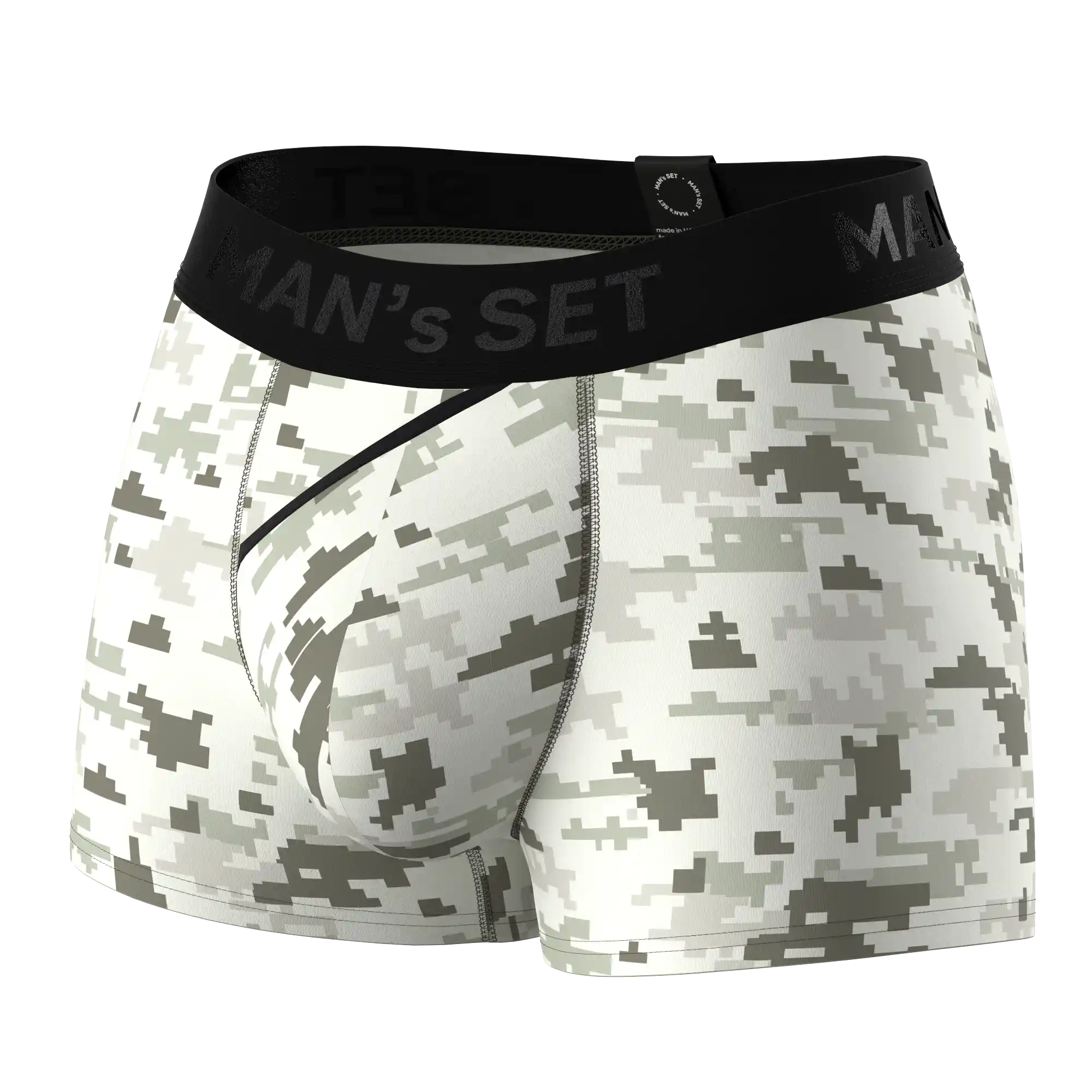 Men's Trunks FlexFit with Ball Support Pouch in Pixel Camo, Front View