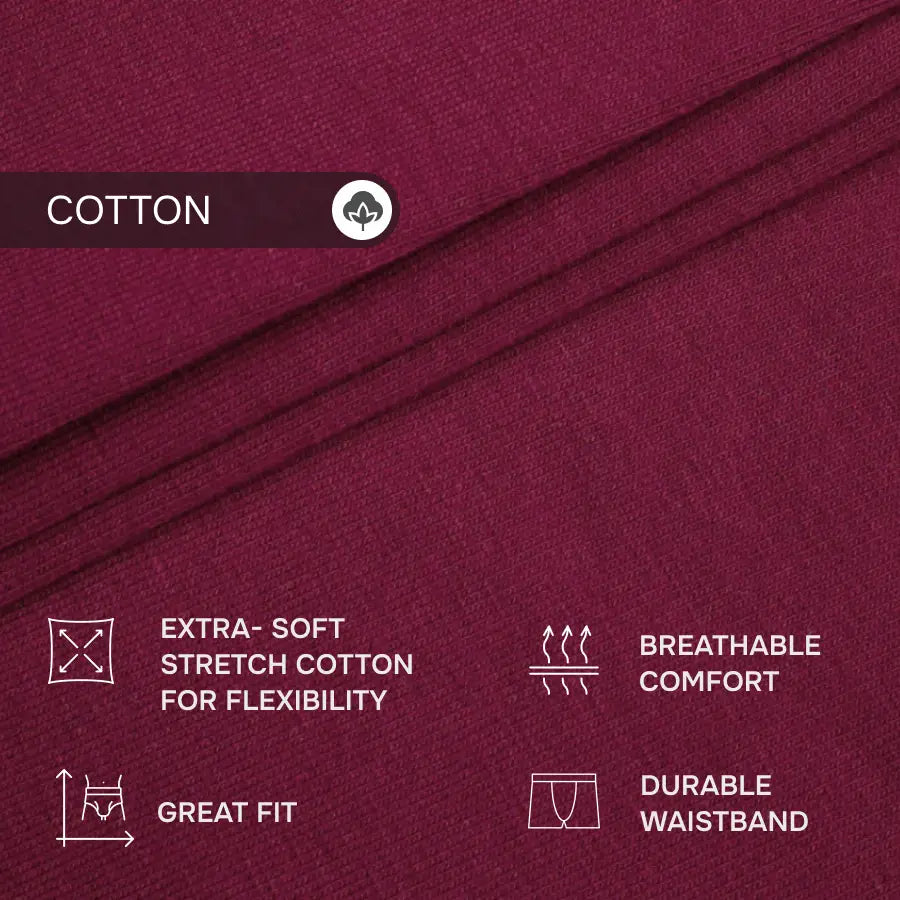 Bóxer corto PowerStretch 9.9 cm, Ciruela