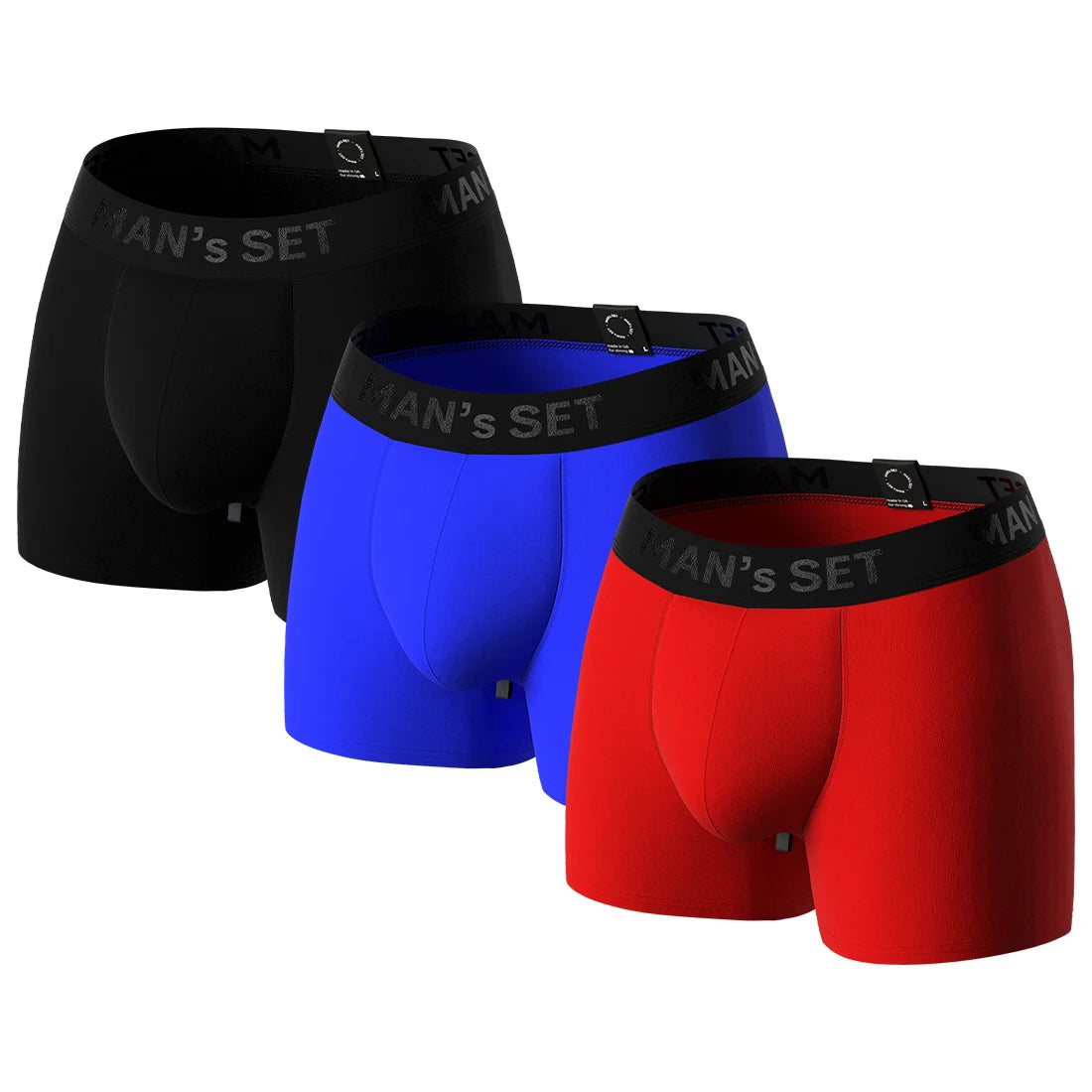 BreezeFlow Micromodal Trunks 4" 3-Pack, Black/Electric Blue/Red