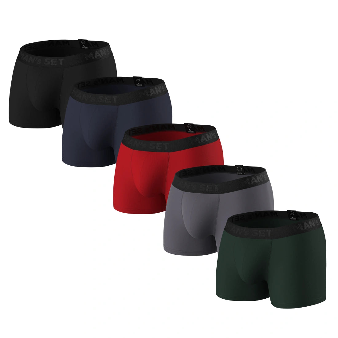 Bóxer corto PowerStretch 9.9 cm 5-Pack, Negro/Azul Marino/