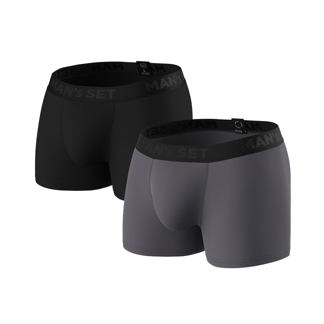PowerStretch Trunks 3.9" 2-Pack, Black/Graphite