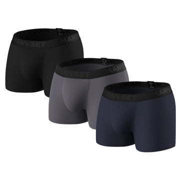 PowerStretch Trunks 3.9" 3-Pack, Black/Navy/Graphite