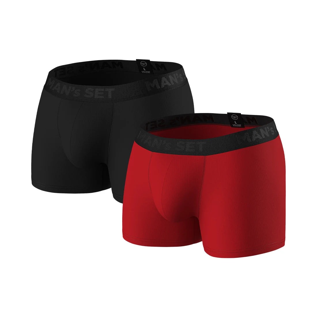 PowerStretch Trunks 3.9" 2-Pack, Black/Red