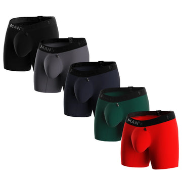 Bóxer ajustado ProActive Soft 14.7 cm 5-Pack Negro/Azul Marino