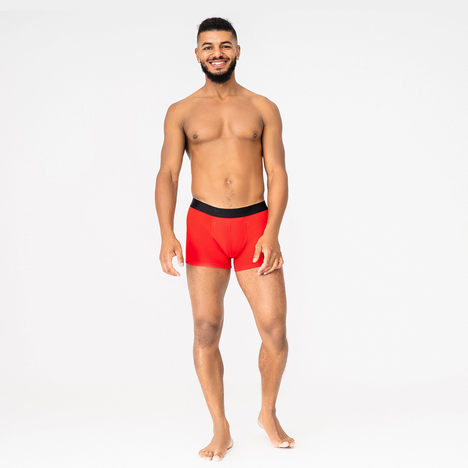 Man’s SET red BreezeFlow micromodal trunks, breathable men’s underwear, front view