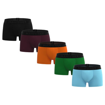 ProActive Kids Trunks 2.8" 5-Pack, Black/Plum/Orange/Green/Sky Blue