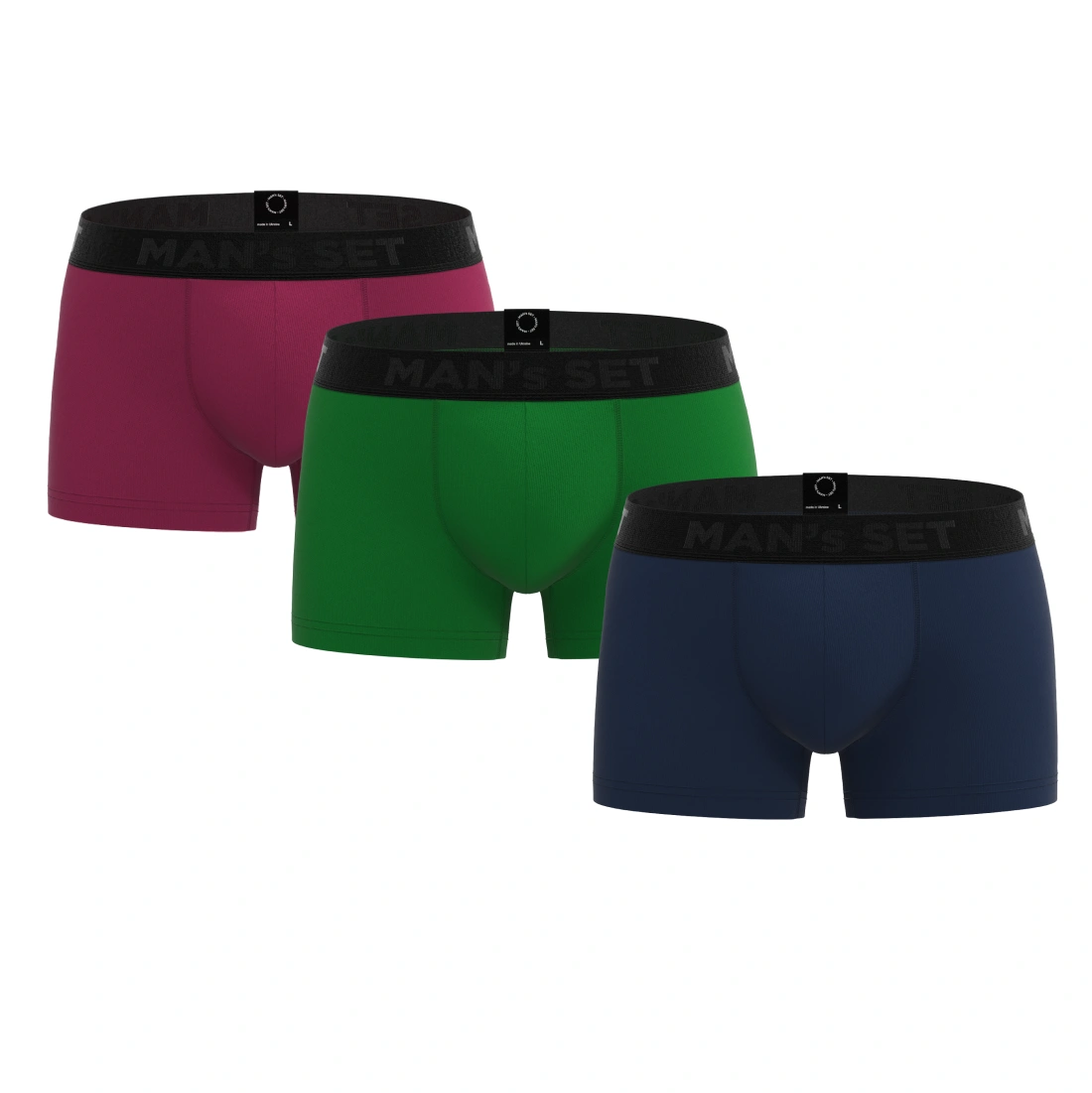 ProActive Kids Trunks 2.8" 3-Pack, Burgundy/Navy/Green