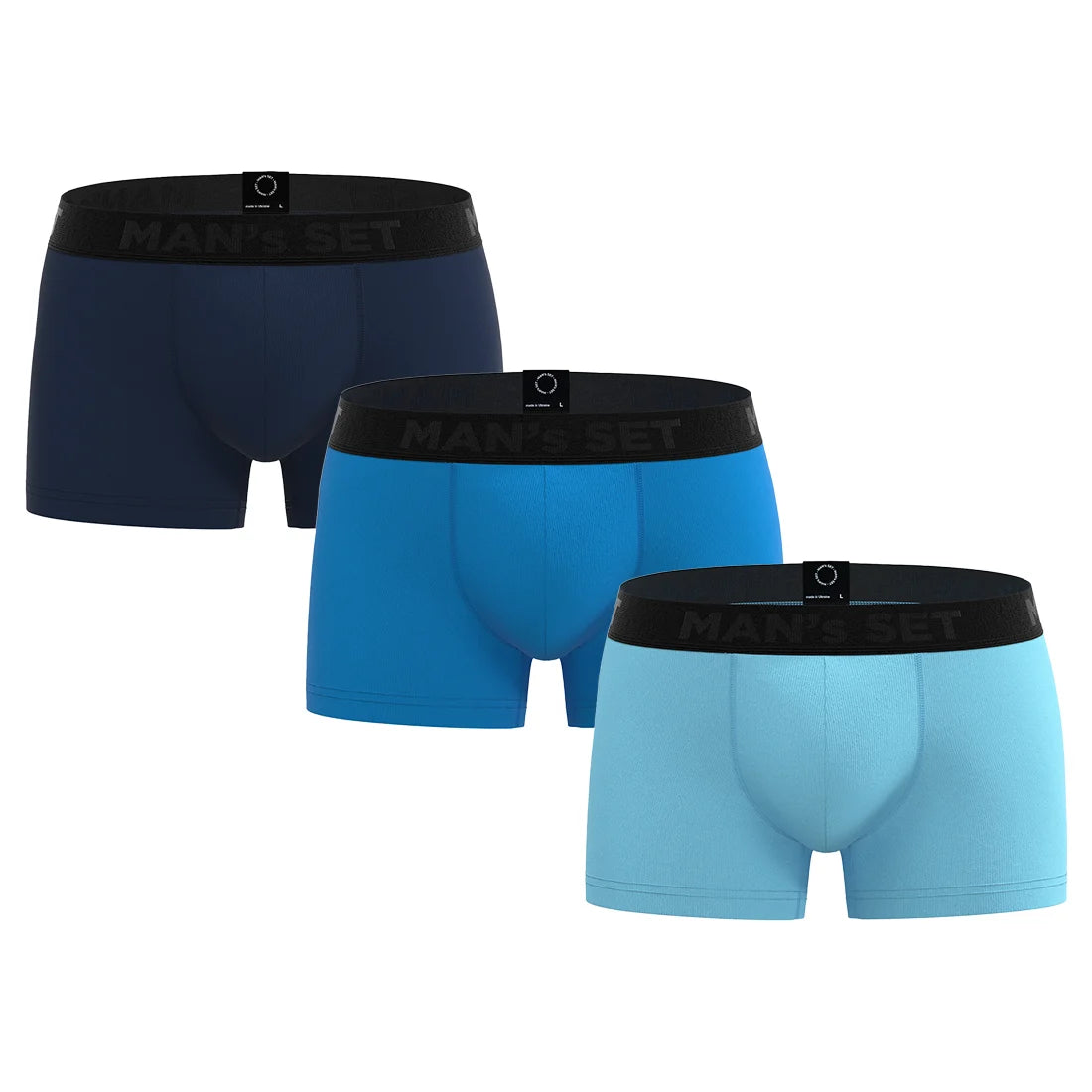 ProActive Kids Trunks 2.8" 3-Pack, Navy/Bright Blue/Sky Blue