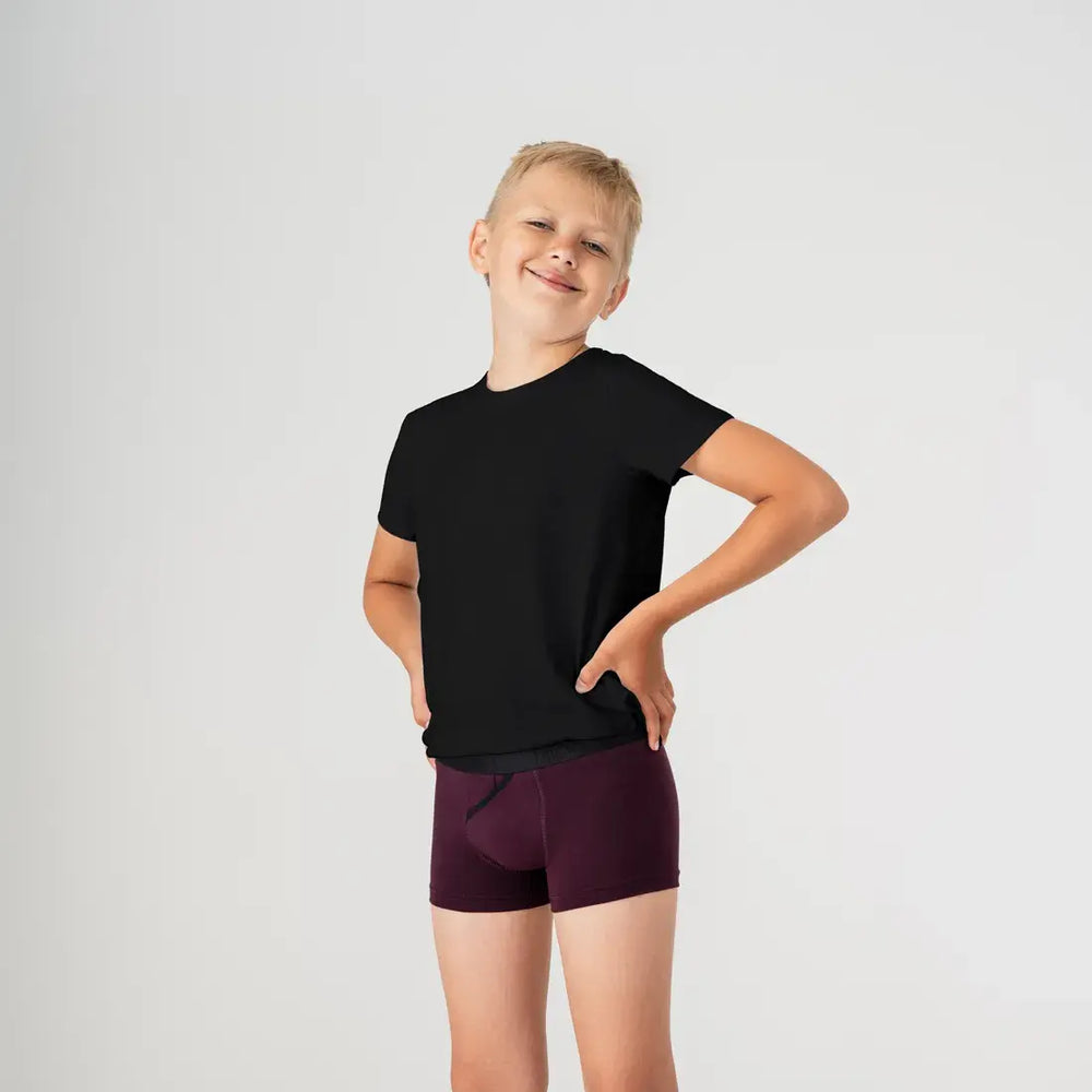T-shirt super doux à col ras du cou pour enfants, noir