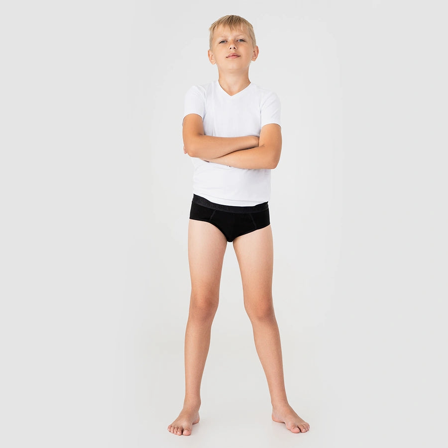 UltraSoft Kids Briefs 2.8" 5-Pack, Black/Plum/Red/Orange/White