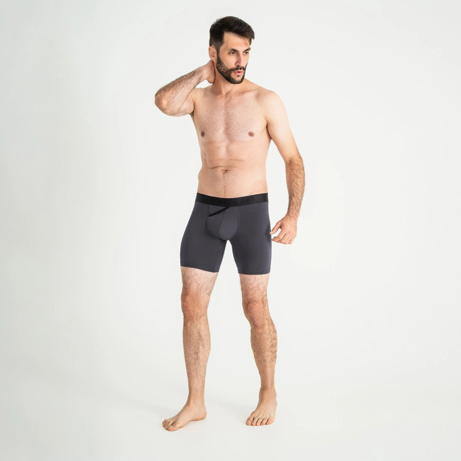 UltraSoft  Boxer Brief 7.6" OpenFly, Graphite
