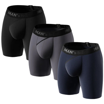UltraSoft Boxer Briefs 7.6" 3-Pack, Black/Graphite/Navy
