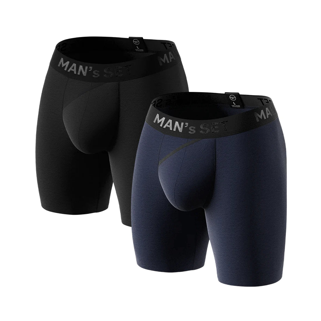 UltraSoft Boxer Briefs 7.6" 2-Pack, Black/Navy