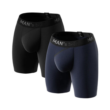 UltraSoft Boxer Briefs 7.6" 2-Pack, Black/Navy