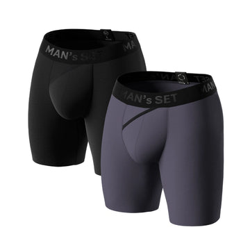 CoolCore Micromodal Boxer Briefs 6.7" 2-Pack, Black/Graphite