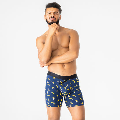 UltraSoft  Boxer Briefs 7.6" OpenFly, Navy Banana