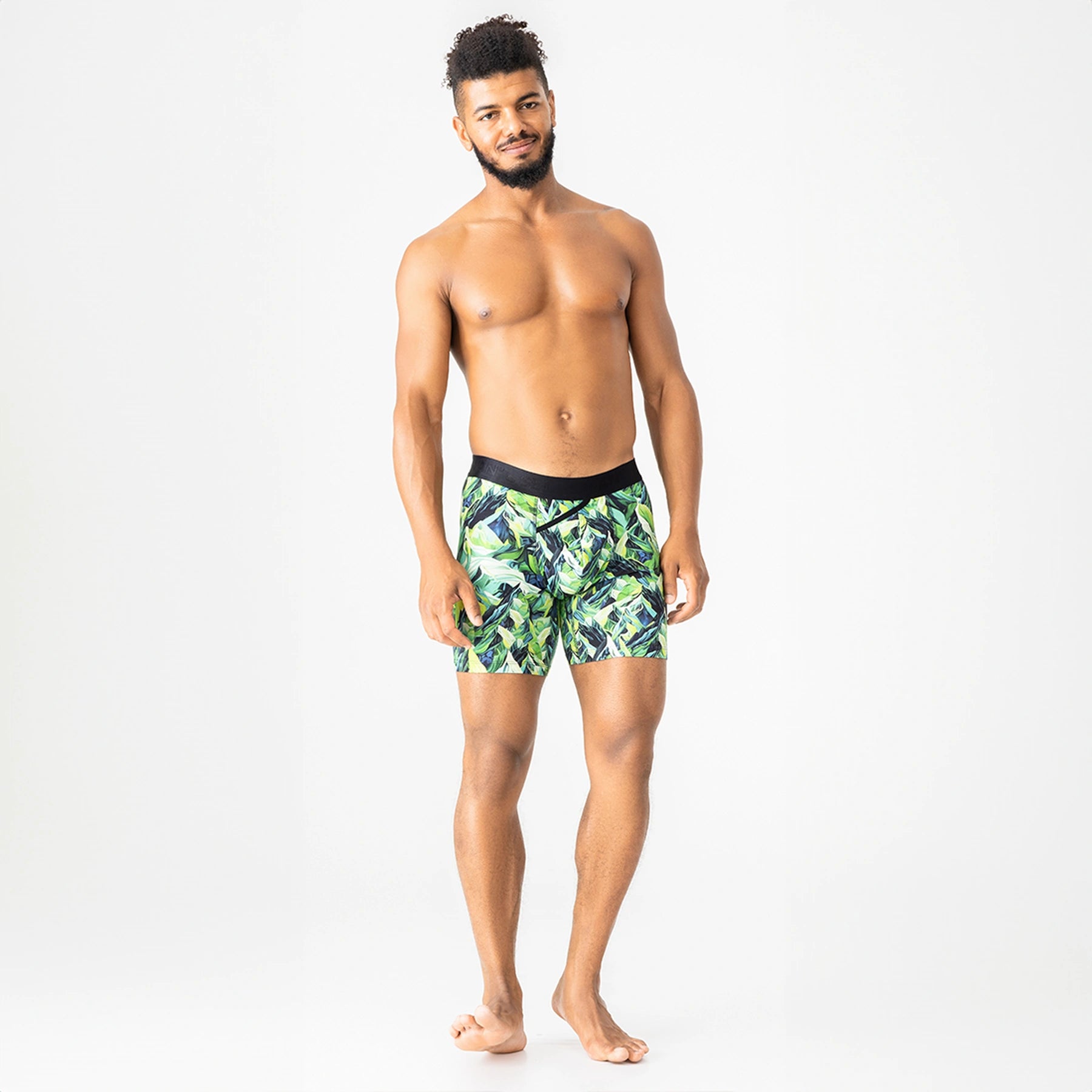 Man’s SET Mountains print UltraSoft boxer briefs, comfortable anatomical men’s underwear, front view