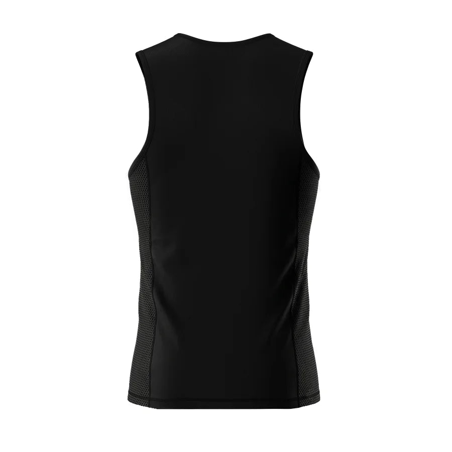 Men’s Tank Top Sport AirFlex with breathable mesh panels in Black Back View