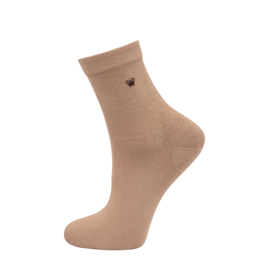 Man’s SET beige men’s socks, mid-length modal blend for breathable comfort and softness, side view