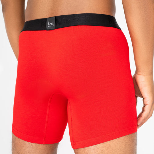 CoolCore Micromodal Boxer Brief 6.7" OpenFly, Red
