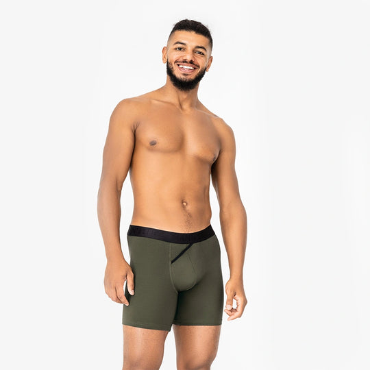 UltraSoft Boxer Brief 7.6" Open Fly, Light Khaki