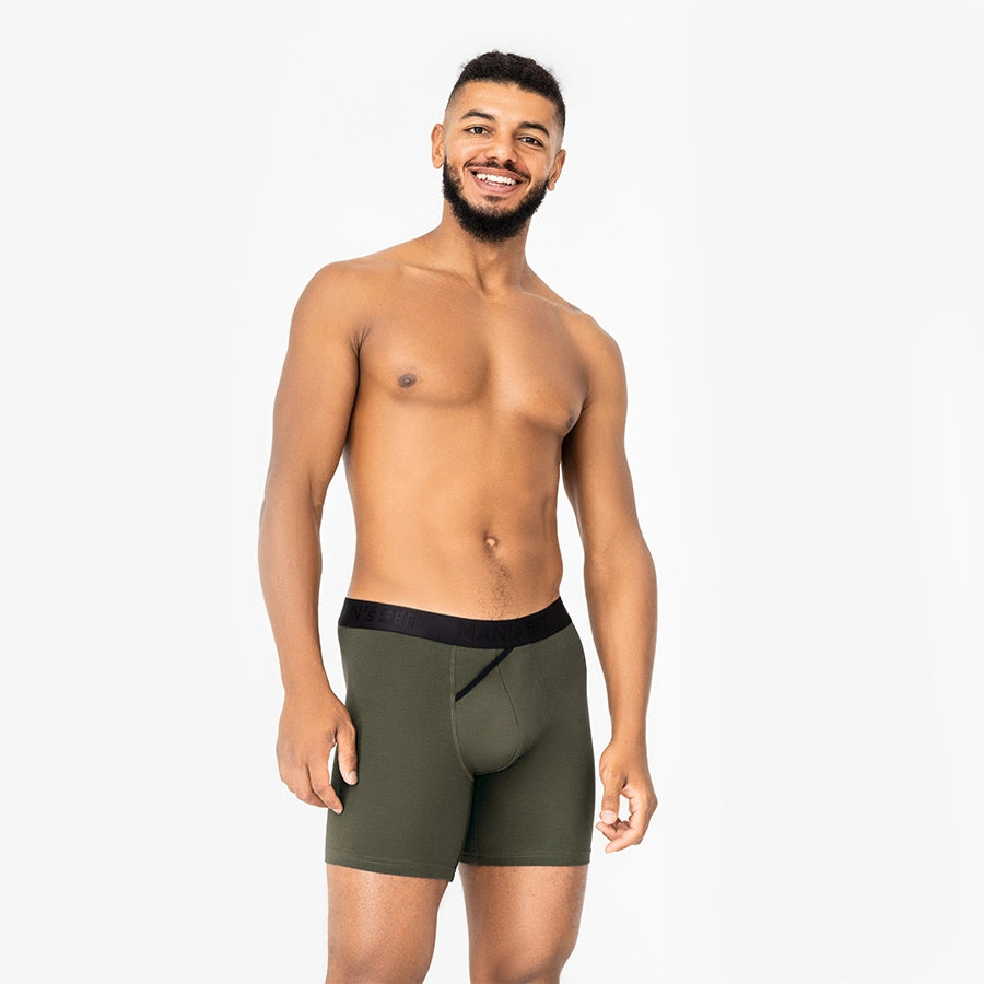 UltraSoft Boxer Brief 7.6" Open Fly, Light Khaki