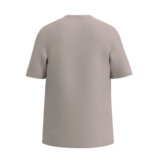 Man’s SET premium cotton oversized T-shirt in capuccino color, relaxed fit men’s clothing, back view