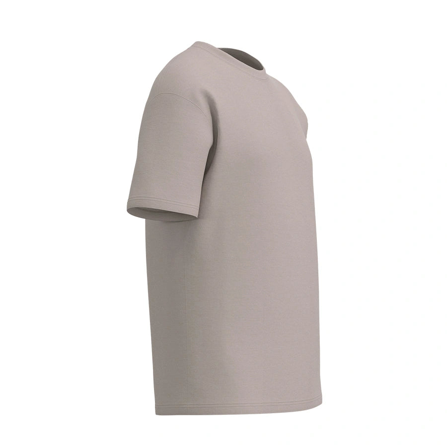 Man’s SET premium heavy cotton oversized T-shirt, relaxed fit men’s clothing, side view