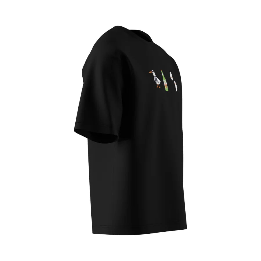 Oversized Unisex T-Shirt, Black, Beach Rebel