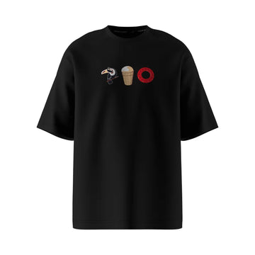 Oversized Unisex T-Shirt, Black, Cream Summer
