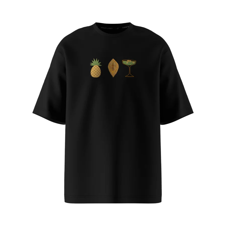 Oversized Unisex T-Shirt, Black, Honey Resort