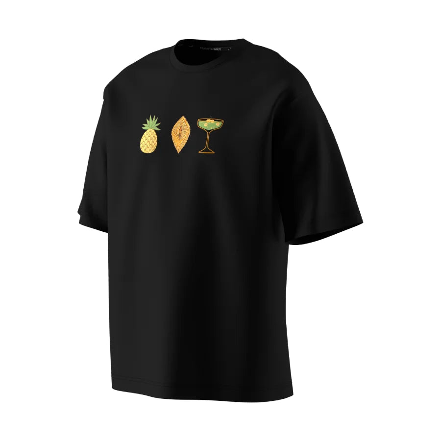 Oversized Unisex T-Shirt, Black, Honey Resort