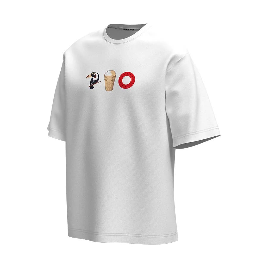 Oversized Unisex T-Shirt, White, Cream Summer