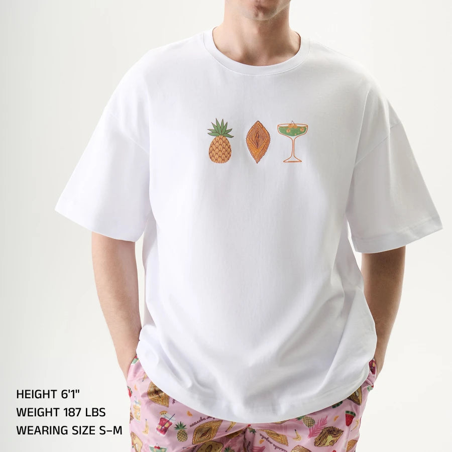 Oversized Unisex T-Shirt, White, Honey Resort