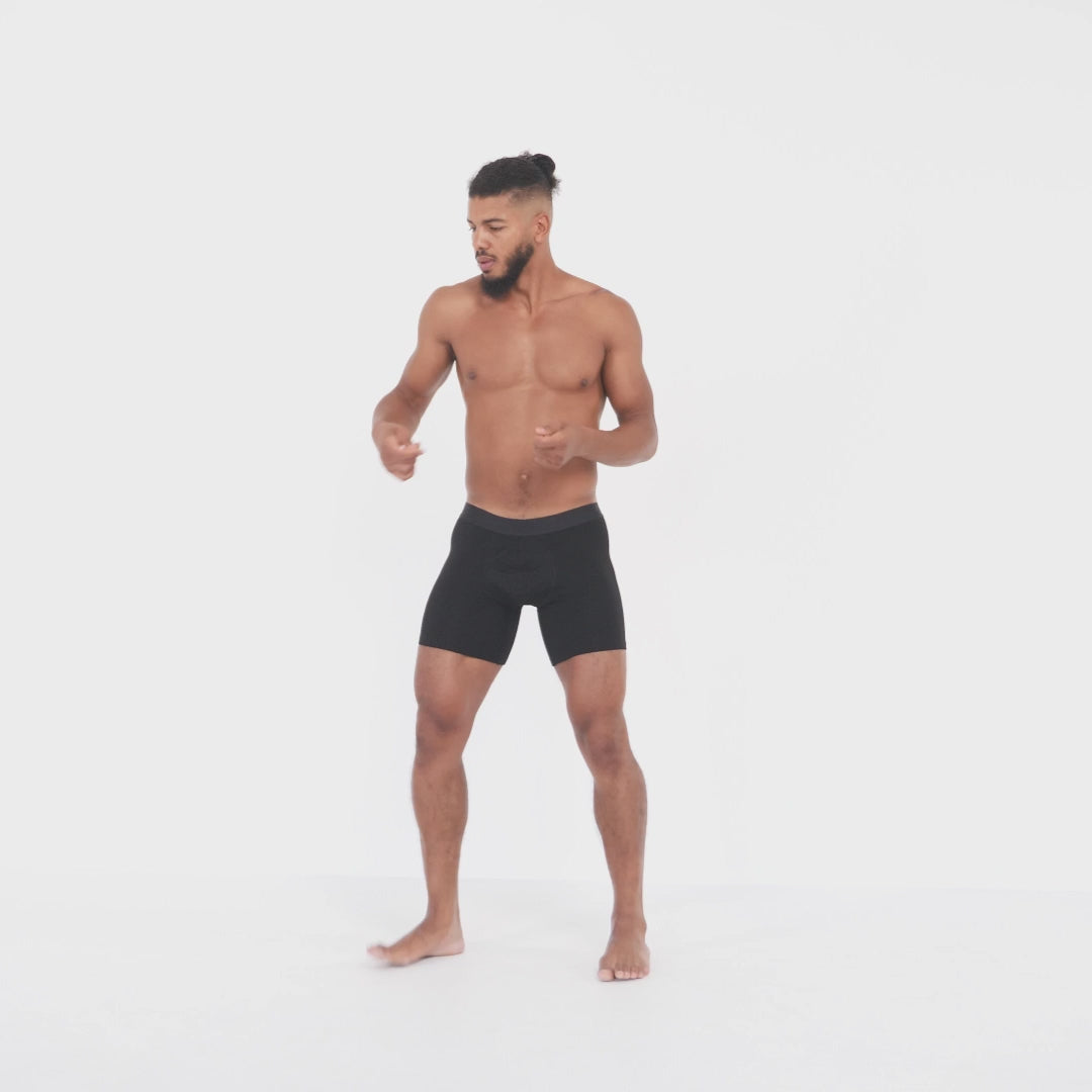 Bóxer ajustado CoolCore 17.0 cm Negro con bragueta abierta