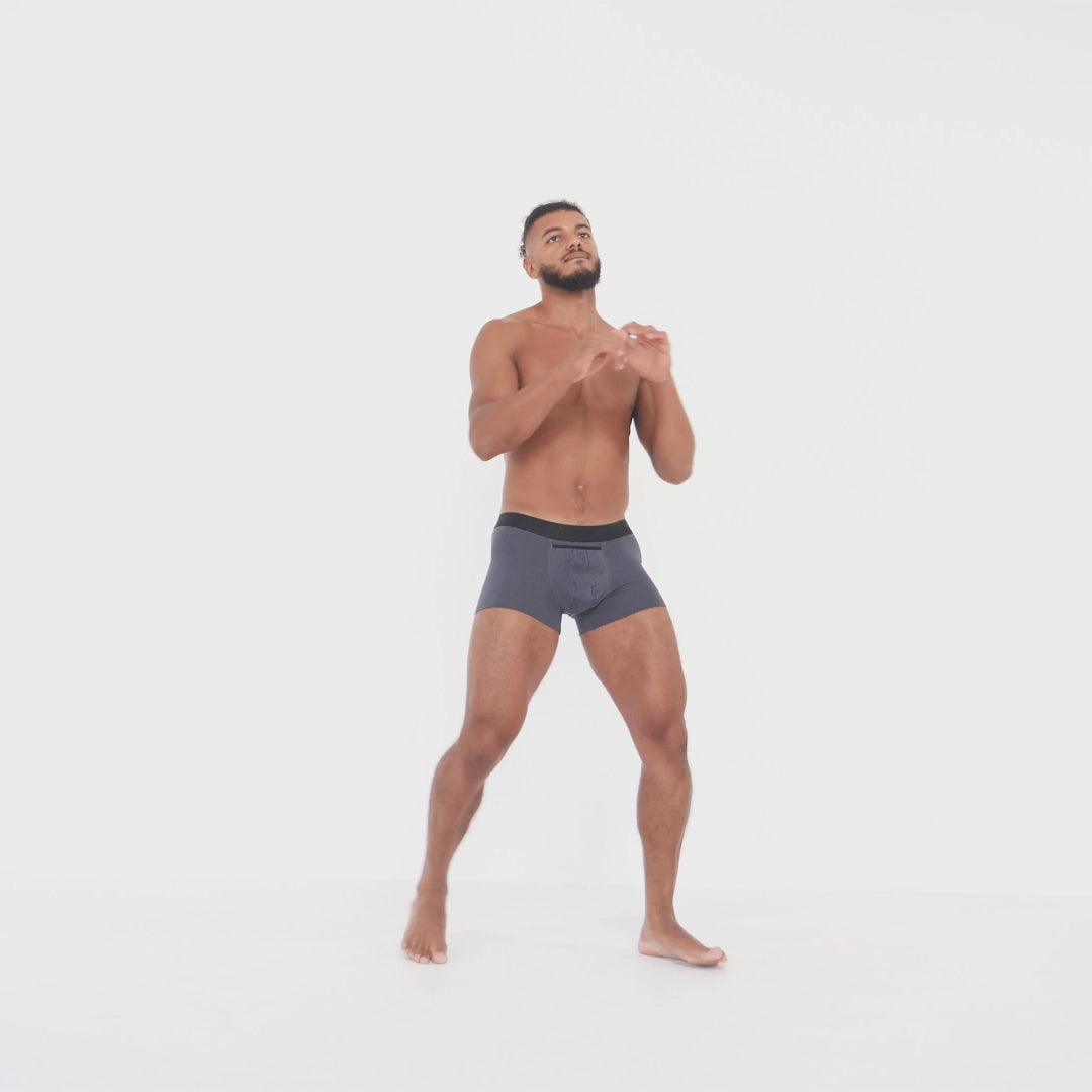 BreezeFlow Micromodal Trunk 3.6" Open Fly, Graphite