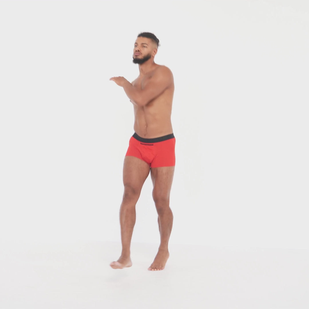 BreezeFlow Micromodal Trunk 3.6" Open Fly, Red