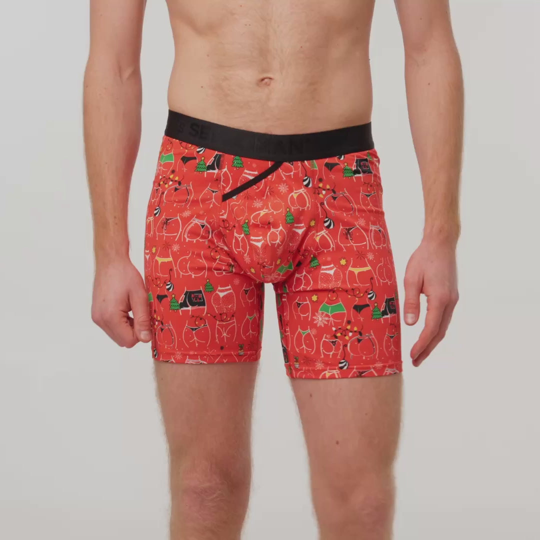 UltraSoft Boxer Brief 7.6" Open Fly, Kiss My Booties