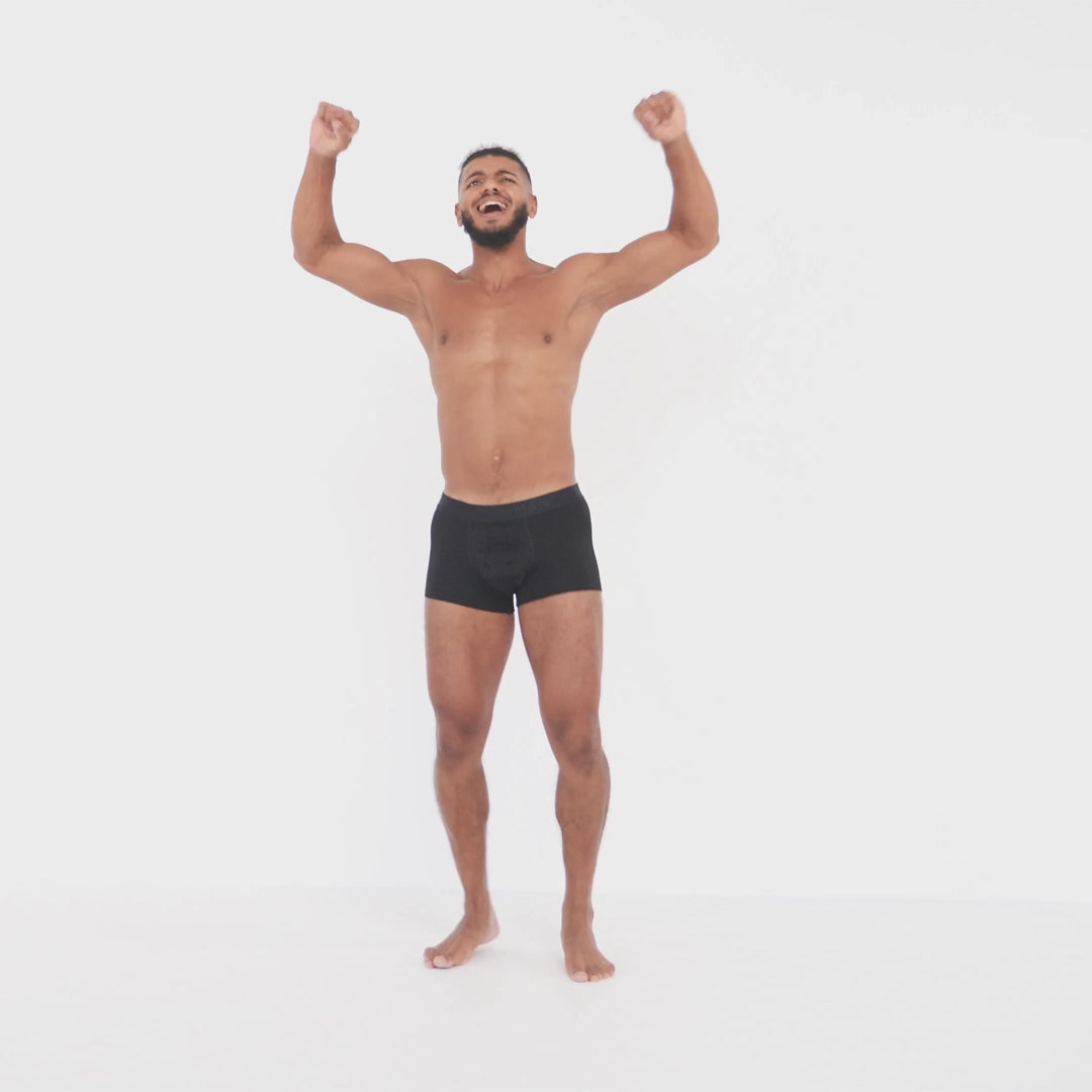 BreezeFlow Micromodal Trunk 3.6" Open Fly, Black