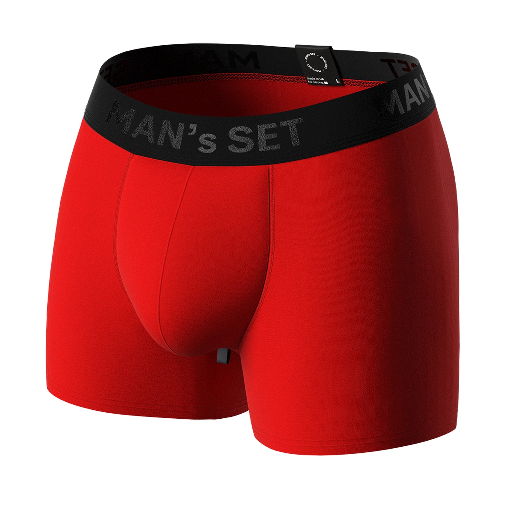 Man’s SET BreezeFlow red micromodal men’s trunks, breathable comfortable underwear, front angle