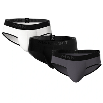 PowerStretch Briefs 3-Pack, Black/Graphite/White