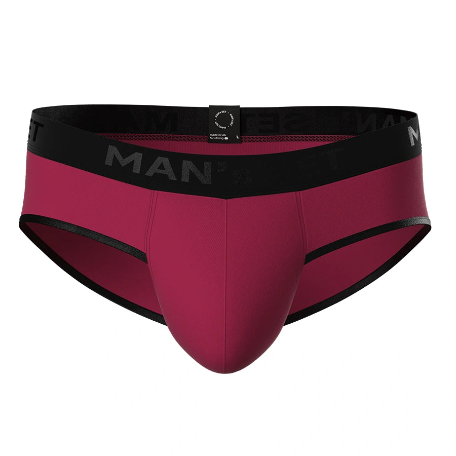 Slip PowerStretch con bragueta abierta, Burdeos