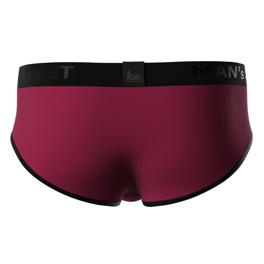 Slip PowerStretch con bragueta abierta, Burdeos