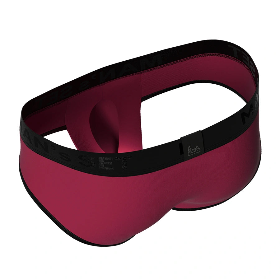 Slip PowerStretch con bragueta abierta, Burdeos