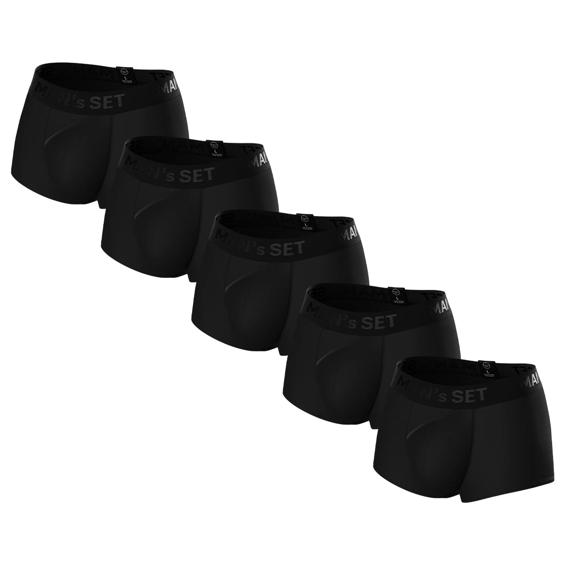 Men's Trunks ProActive with Quick-Access Pouch, 5-Pack, Flat Lay