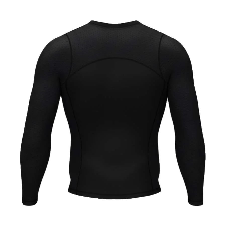 Men’s Long Sleeve Shirt Sport AirFlex with breathable mesh panels in Black Back View