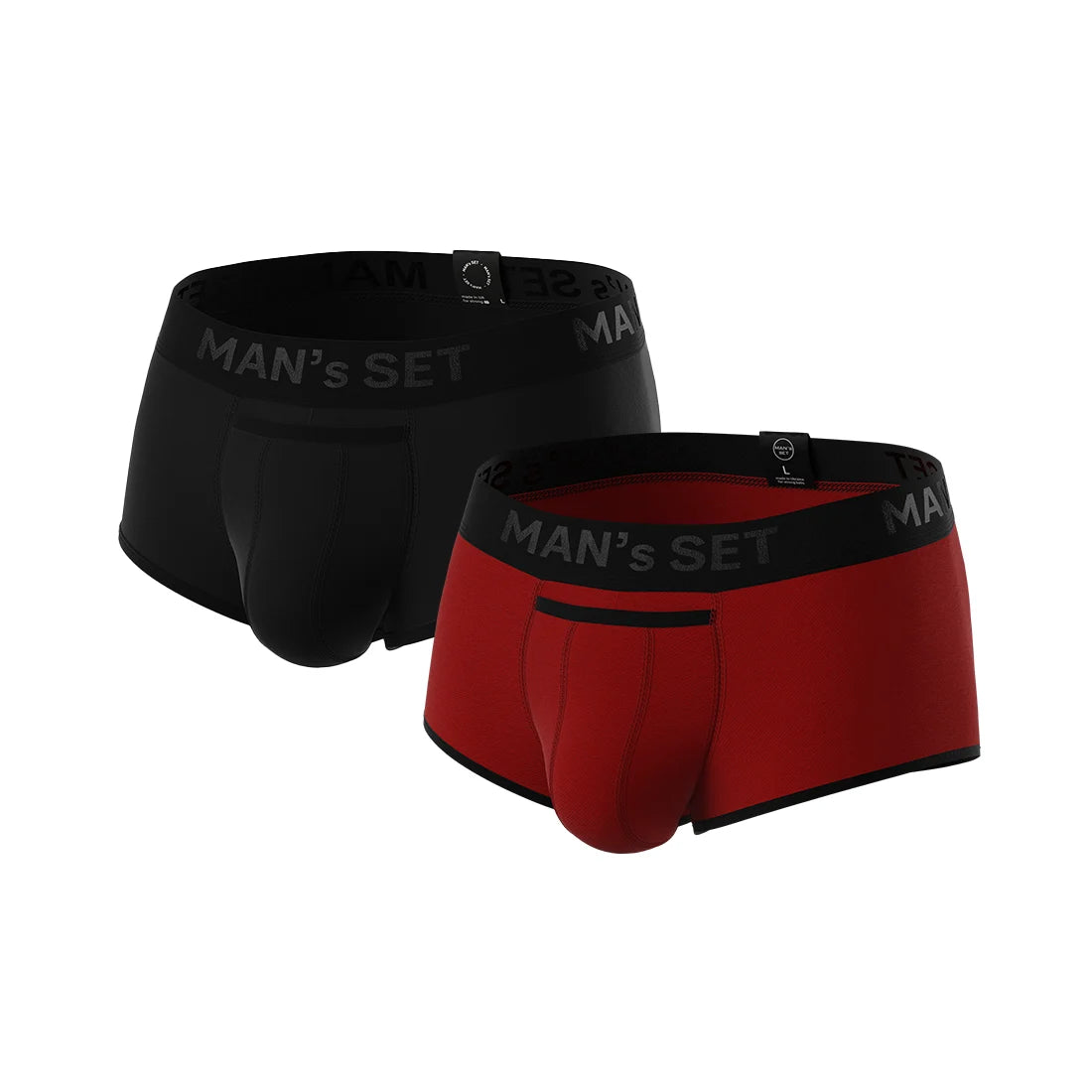 ProActive Stretch Trunks 3.2" 2-Pack, Black/Red