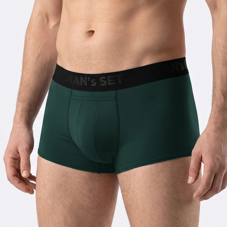 Men’s Sport Trunk with Fly in Forest Green Front View